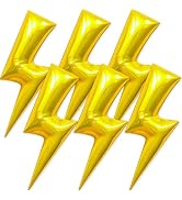 Lightningbolt-Balloons Weather-Balloon 6PCS 45in Lightning Bolt Foil Balloon Thunderbolt Birthday...