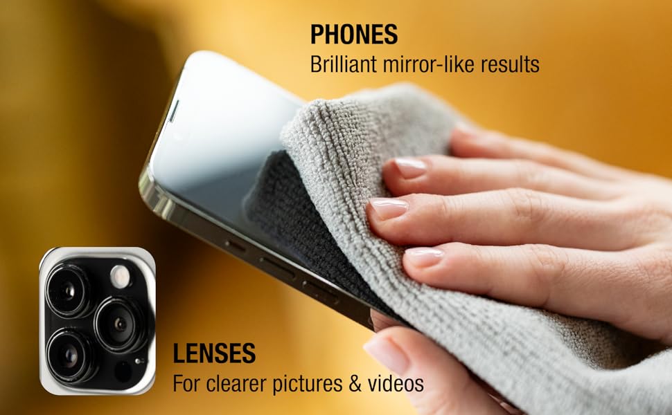 Clean phones, screens, tablets, TV, car displays with Miracle Brands Electronics Cleaner, Microfiber