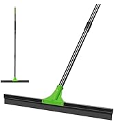 DALIPER Rubber Floor Squeegee with 24” Heavy Duty Silicone Rubber Scraper Head and 60” Long Adjus...