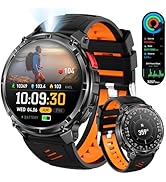 Military Smartwatch for Men with Compass &amp; Flashlight, Rugged Smart Watch with Bluetooth Calling,...