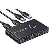 USB Switch, USB 3.0 Switch Selector for 2 Computers Sharing 4 USB Devices Peripheral Switcher Box...
