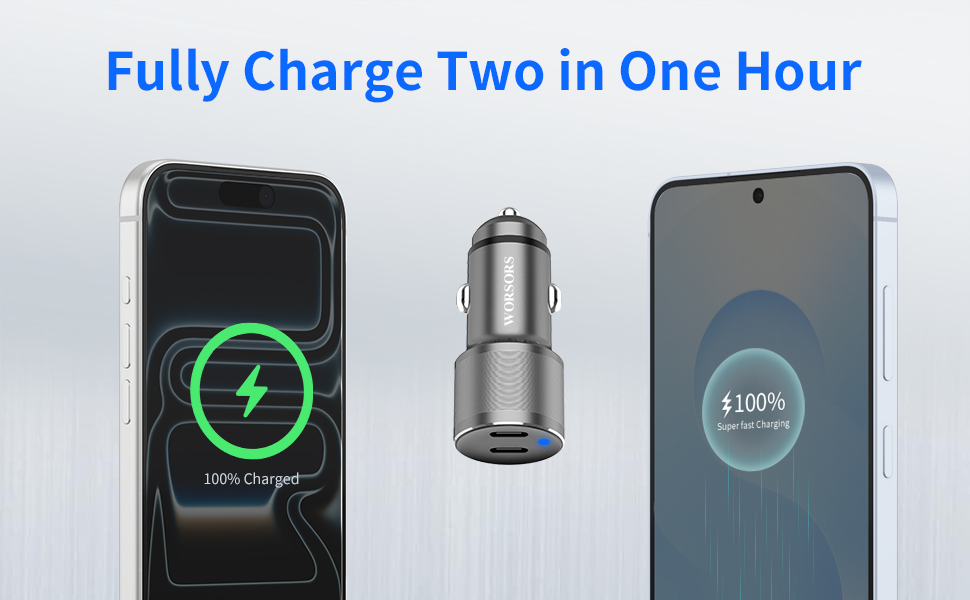 Fully Charge iPhone17 and Galaxy S25 in 1 hour