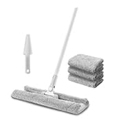 CQT Commercial Flat Microfiber Floor Mop Cleaning System 16" Inch Wet Dry and Dust Hardwood with ...