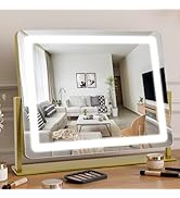 Bearolve Vanity Mirror with Lights 22"×17", Large LED Makeup Mirror with Light, Smart Touch with ...
