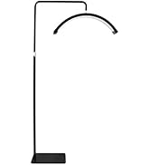 Amira Beauty LED Eyelash Half Moon Floor Light - Black Adjustable Rotating Sleek Modern Light Lig...