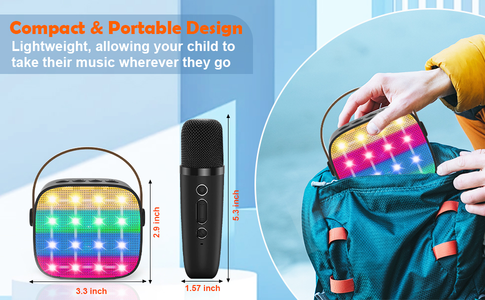 Portable Bluetooth Speaker with Wireless Microphones