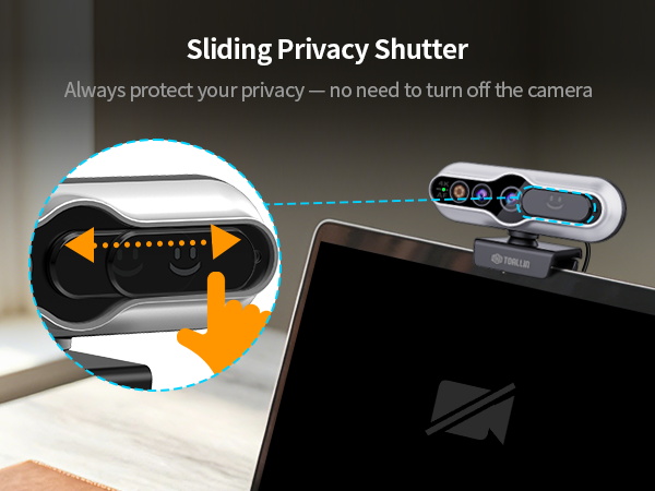 Webcam with privacy cover