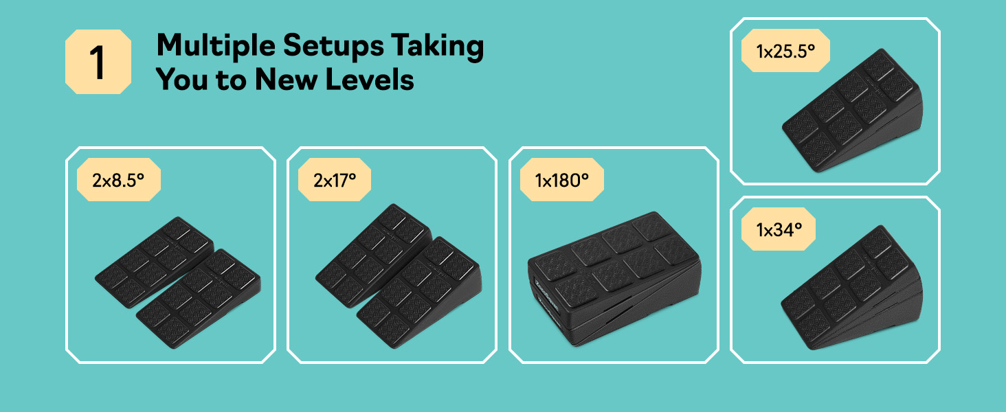 Adjustable slant board calf stretcher and squat wedge block withmultiple incline angle options.&amp;#34;