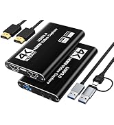 XIIXMASK Video Capture Card, USB 3.0 Capture Card 4K HDMI Loop-Out, 1080P 60FPS/2K 30FPS Video Ga...