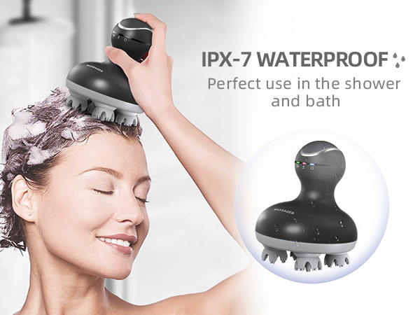 cotsoco Electric Scalp Head Massager with 4 Heads 84 Nodes for Hair Growth and Stress Release