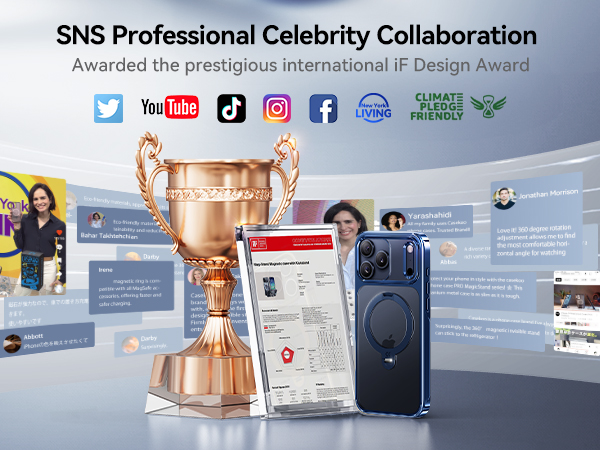 Deep Blue for iPhone 17 Pro Max Case with 360 Spin Magnetic Stand