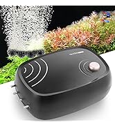 HITOP 10W Powerful Aquarium Air Pump: 4-Outlets 320GPH Air Pump for Fish Tank, Quiet Aquarium Aer...