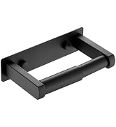 Pokim Matte Black Toilet Paper Holder,Self Adhesive or Screw Wall Mount Toilet Roll Holder Stainl...