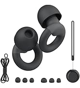 JUSTRVN Earplugs for Sleeping,Noise Reduction Soft Silicone Ear plugs with 7 Pairs Ear tips&amp;One C...