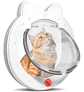 Cat Door with 4 Way Lock, Cats Doors for Interior Exterior Gate, Weatherproof Magnetic Pet Door f...