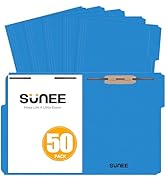 SUNEE File Folders with Fasteners, Manila Folders Letter Size, 2 Reinforced Fasteners, 1/3-Cut Ta...