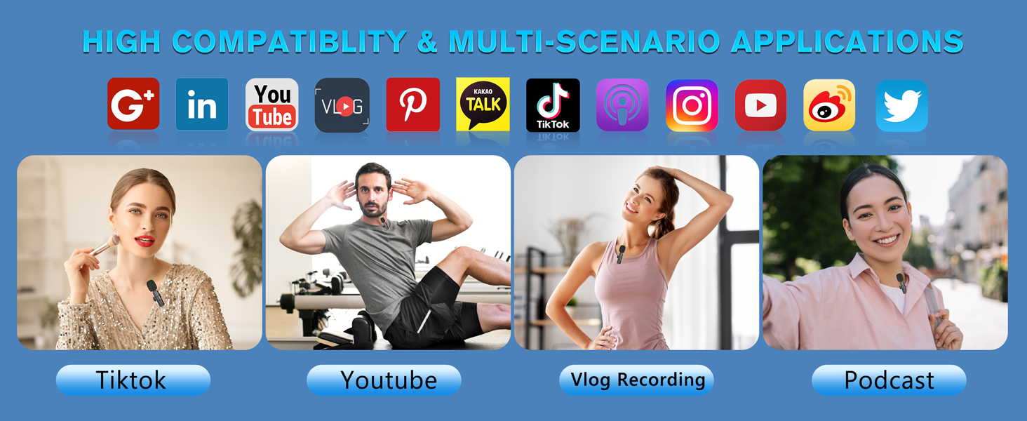 high compatible with tiktok youtube vlog recording podcast