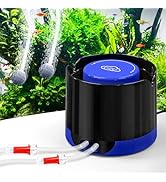 QZQ Aquarium Air Pump, Quiet Fish Tank Air Pump with Dual Outlets, 3W/5W Powerful Adjustable Oxyg...