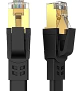 Qiuean CAT8 Ethernet Cable 25 ft, High Speed Heavy Duty Cat8 LAN Network Cable 40Gbps, 2000Mhz wi...