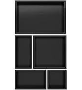 Black Bamboo Bathroom Drawer Organizer, Wooden Kitchen Utensil Holder Set of 5, Stackable Junk Dr...