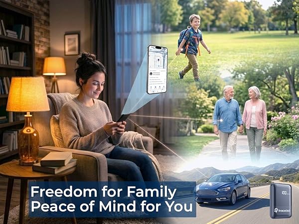 GPS tracker for family, kids, Seniors, car