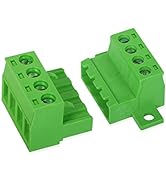 GINTOOYUN 5 Sets 4-Pole 5.08 mm Terminal, 2EDGRK Phoenix Connector 4 Pin with Screw Lock Plate Fi...