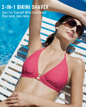 2-in-1 Bikini Trimmer for Women, Bikini Shaver with Dual Heads