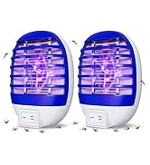 2 Pack Plug in Bug Zapper Indoor Flying Insect Trap, Electronic Mosquito Zapper Gnat Traps with L...