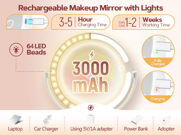 lighted makeup mirror
