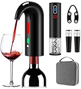 Wine Opener Day Gift Set with Electric Wine Bottle Opener, Wine Decanter&amp;Wine Aerator and Pourer,...