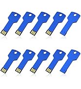 RAOYI 10 Pack 2GB USB Flash Drive USB 2.0 Metal Key Shape Memory Stick Thumb Drive Pen Drive-Blue