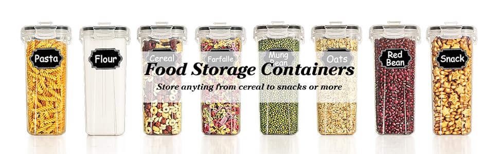 Store anyting from cereal to snacks to flour