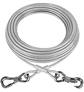 XiaZ Dog Tie Out Cable, Heavy Duty Dog Chains for Outside with Lockable Hook, Pet Runner Cable Le...