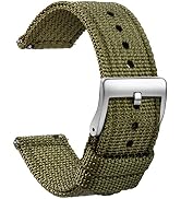 TStrap Nylon Watch Strap 20mm - Quick Release Watch Band Soft Black - Canvas Military Wtach Bands...
