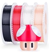 AMOLEN Silk PLA 3D Printer Filament 1.75mm 200g x 4 Spools Bundle, Exclusive Skin/Red/Black/White...