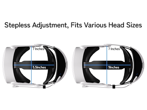 Meta Quest 3 and Quest 3s Comfortable Adjustable Head Strap Head Size Min 5.5in Max 9in