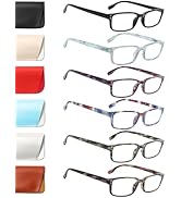 Kerecsen 6-Pack Reading Glasses Blue Light Blocking,Spring Hinge Readers for Men Women,Computer E...