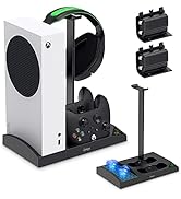 Auarte Upgraded Cooling Fan Stand for Xbox Series S Console,Wireless Controller Dual Charging Sta...