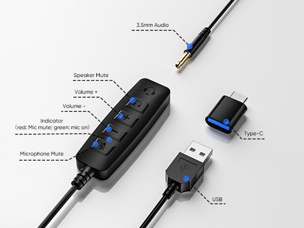 USB Headset with Microphone