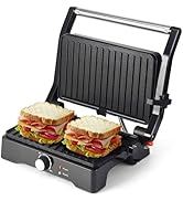 Panini Press Grill Sandwich Maker, Large Electric 3 in 1 Panini Sandwich Maker Grill, Open 180 De...