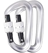 Azarxis Carabiner Clips, 12 25 kN Aluminium D Ring Heavy Duty Lightweight Caribeaners for Hammock...