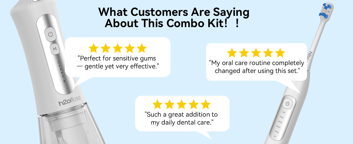electric toothbrush and water flosser combo