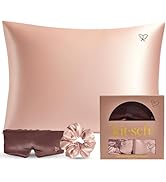 Kitsch Night time Renewal 3PC Sleep Set - Satin Pillowcase with Zipper for Hair &amp; Skin - Softer T...