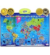 BEST LEARNING i-Poster My World Interactive Map - Educational Talking Toy for Children of Ages 5 ...