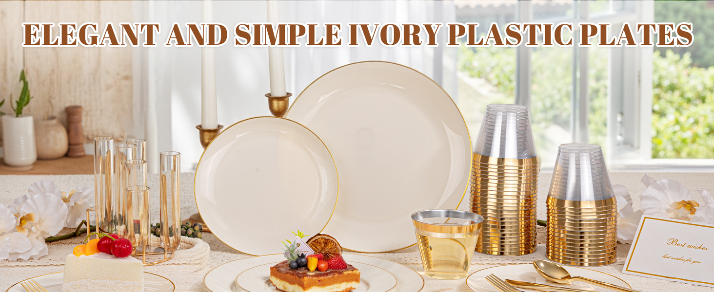 IVORY PLASTIC PLATES