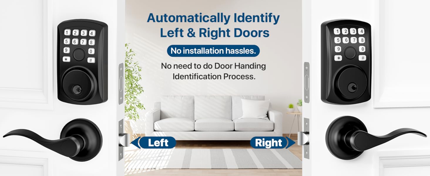 keyless entry door lock with handle