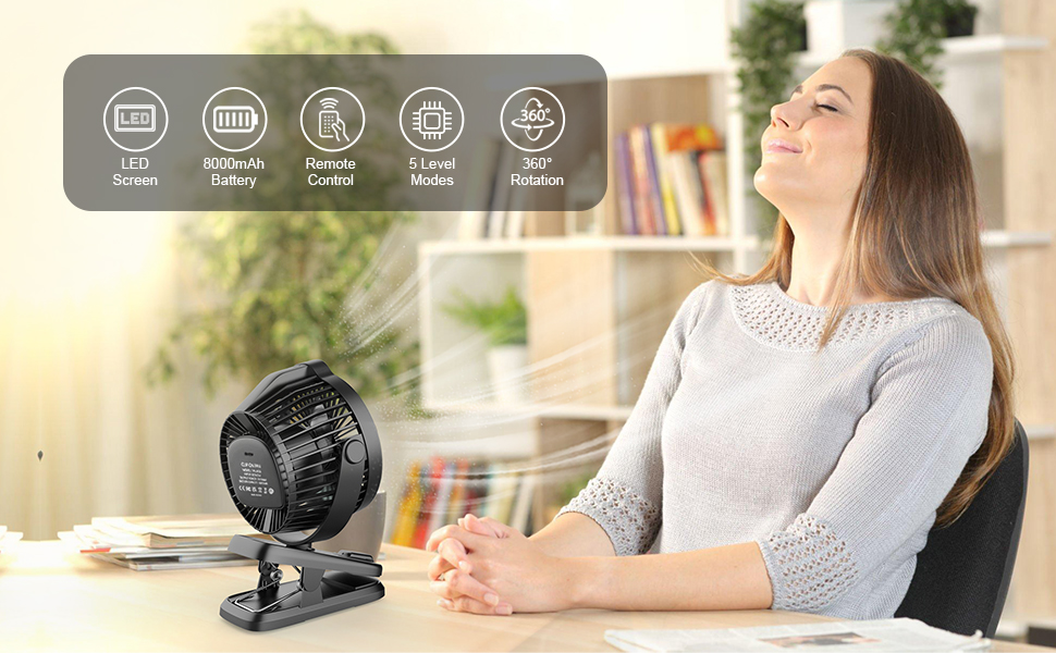 Rechargeable Clip on Fan
