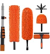 SISUPASSIE 30FT Reach High Ceiling Duster Kit, Window Cleaning kit with 5-24FT Extension Pole, Fa...