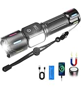 Rechargeable Flashlights High Lumens Super Bright Zoomable,9 Mode,LCD Digital Display Waterproof ...