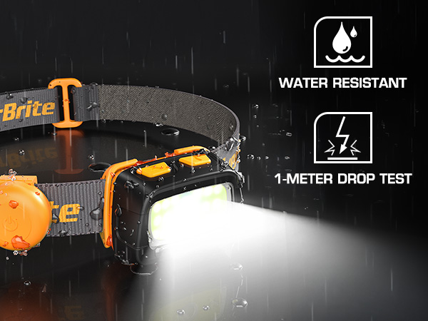 WATER RESISTANT. 1-METER DROP TEST.